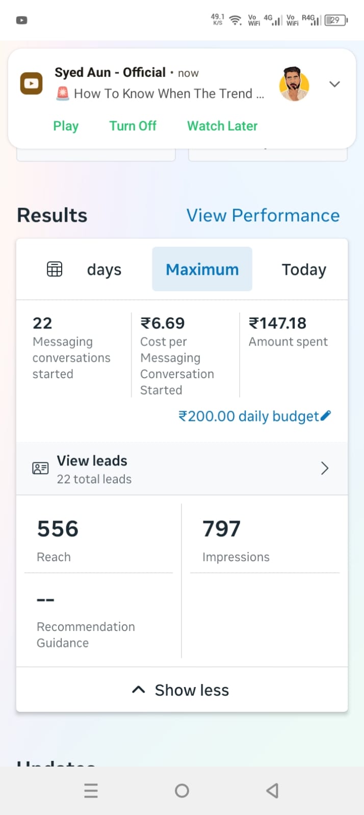 App Install Campaign campaign results