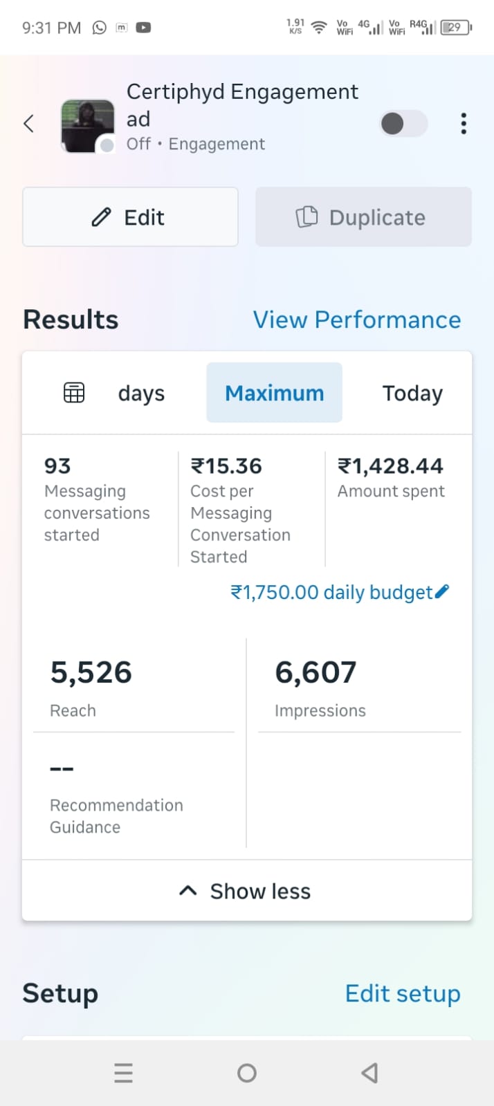 Vault Fintech App campaign results