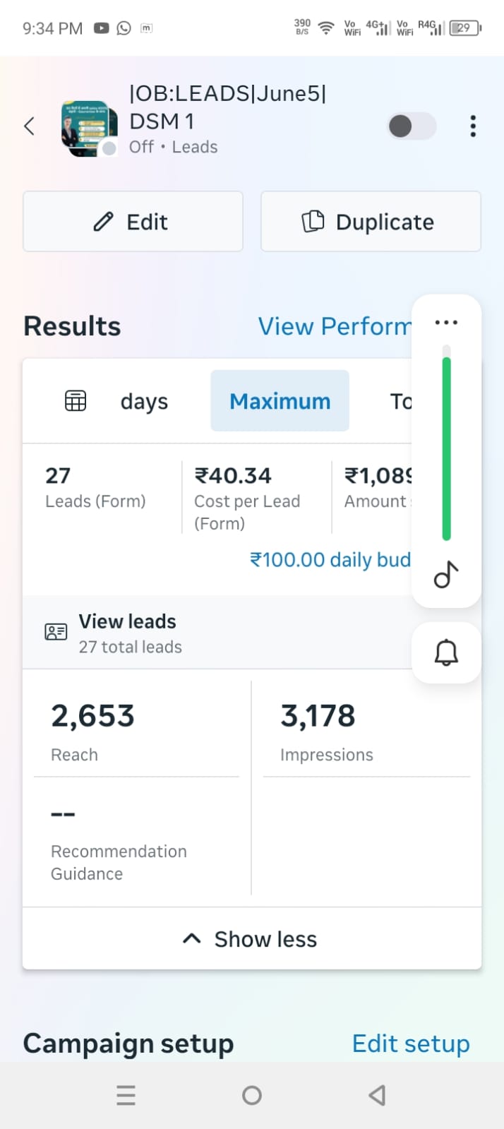 Q2 Prospecting — Meta campaign results